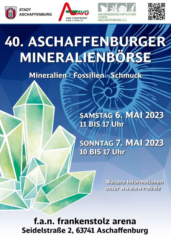 Plakat Mineralienbörse Aschaffenburg 2023